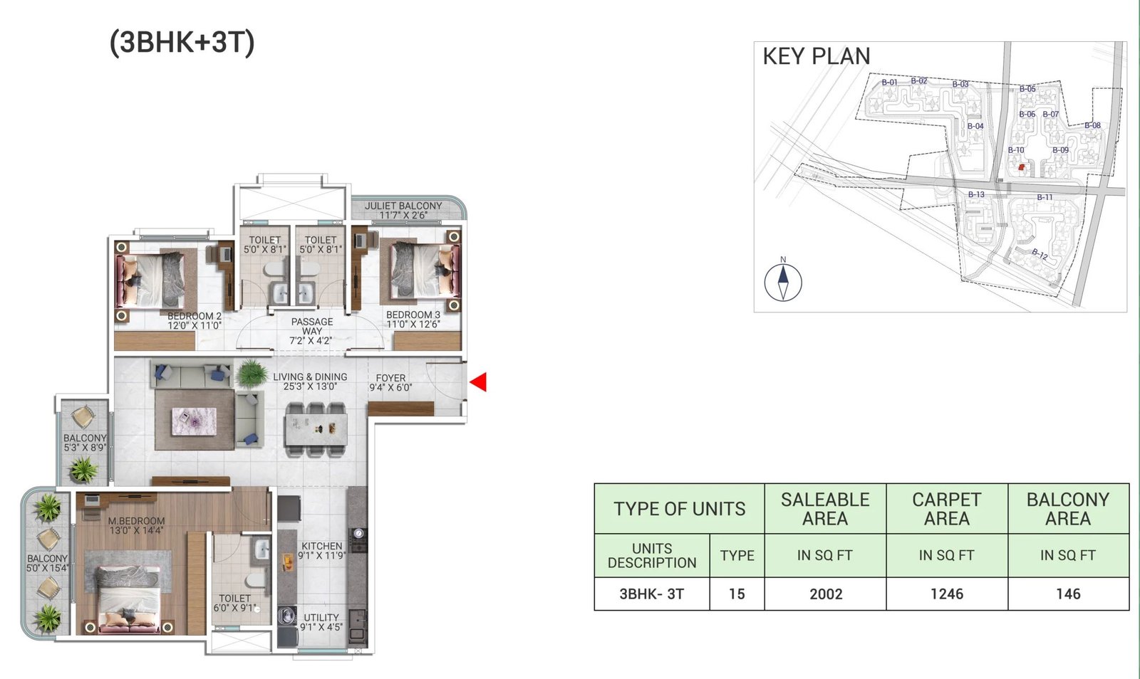 3 BHK Plan
